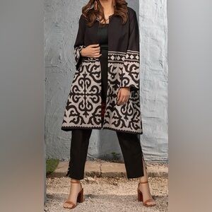 Lulusar Open Front Long Autumn Spice Jacket Layering XL